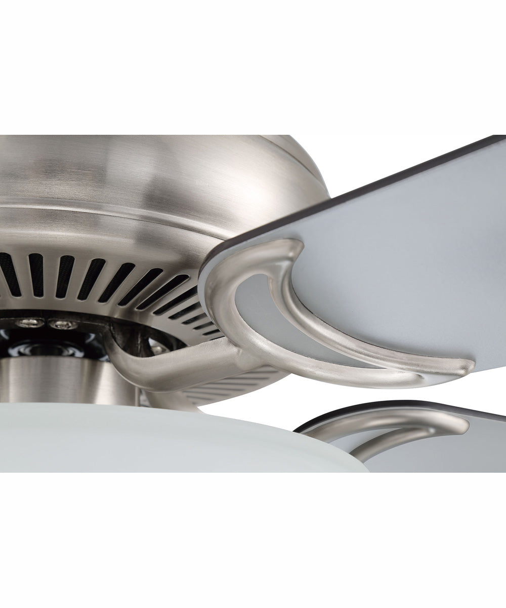 52" Decorator's Choice 2-Light Ceiling Fan Brushed Polished Nickel