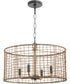 Abaca 4-light Pendant Matte Black