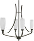 Wisten 4-Light Etched Glass Modern Chandelier Light Antique Bronze