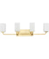 Cowan 4-Light Modern Etched Opal Glass Bath Vanity Light Satin Brass