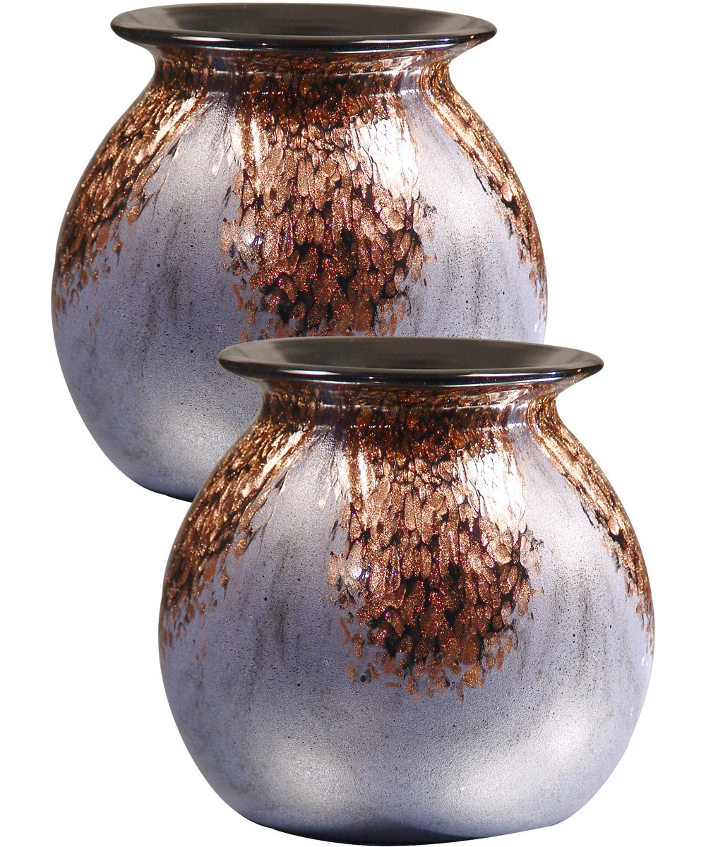 6.25 Inch H Cambridge 2-Piece Hand Blown Art Glass Vase Set