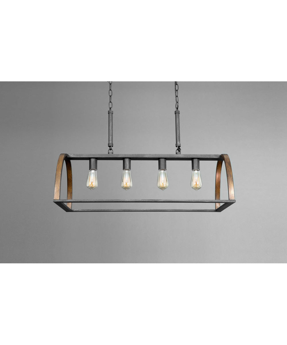 Trestle 4-Light Farmhouse Chandelier Light Gilded Iron