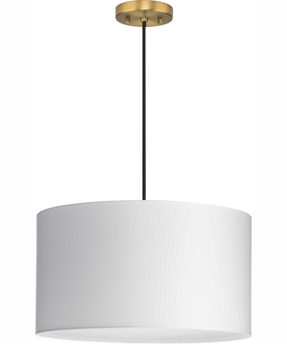 Markor 1-Light White Linen Shade Transitional Pendant Brushed Nickel;Matte Black;Vintage Brass