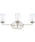 Oxford 3-Light Vanity In Silver Patina With Clear Swirl Glass