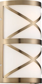 7"W Sylph 2-Light Vanity & Wall Burnished Brass / Satin White