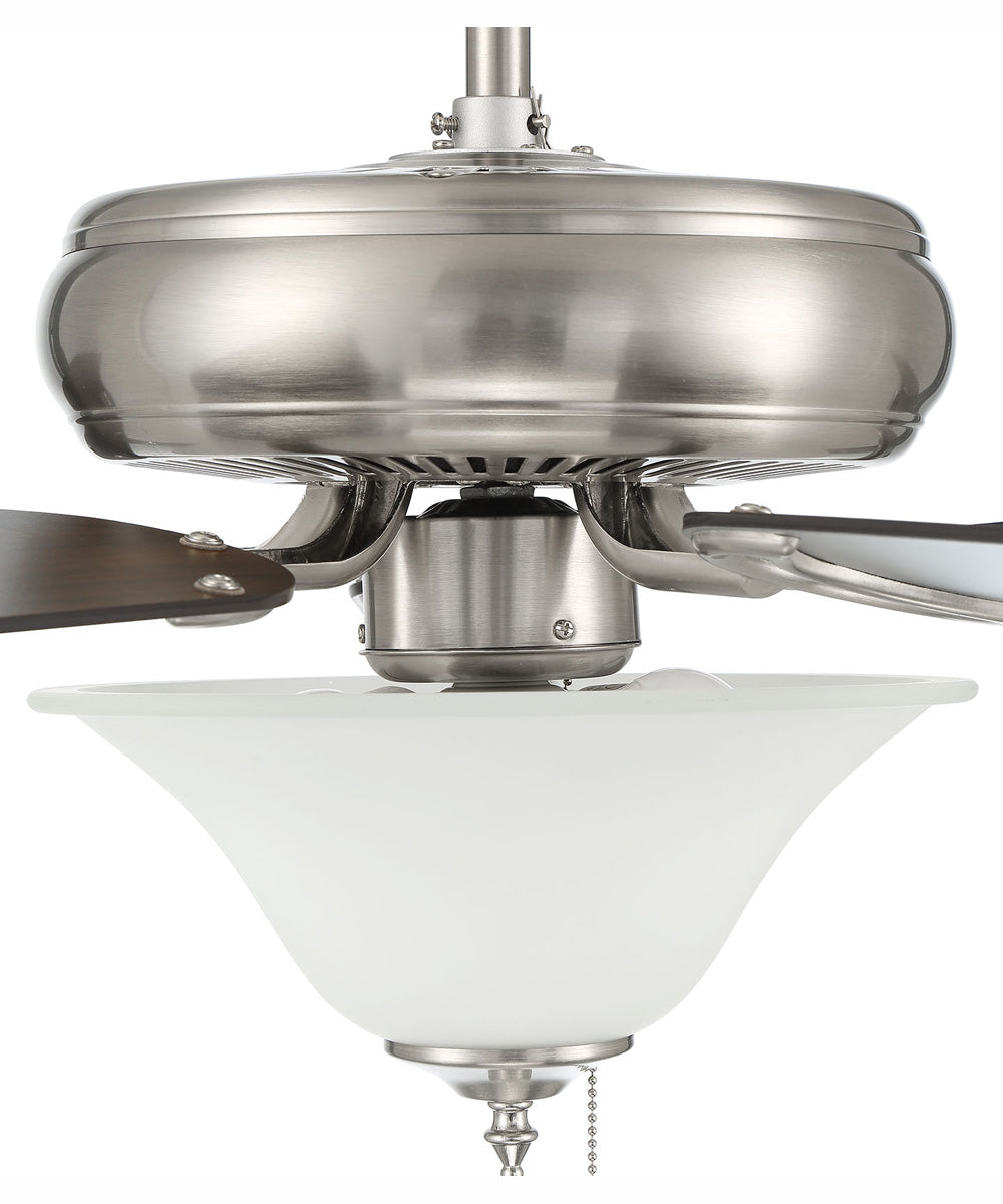 52" Decorator's Choice 2-Light Ceiling Fan Brushed Polished Nickel
