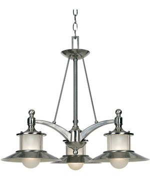 New England 3-light Chandelier Brushed Nickel