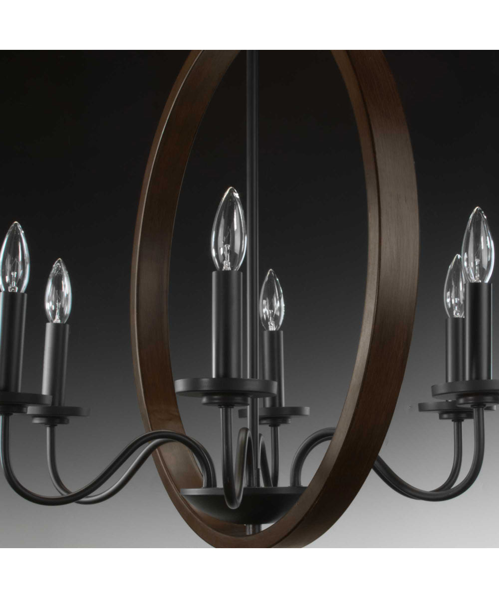 Fontayne 6-Light Farmhouse Chandelier Light Antique Bronze