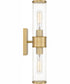 Quoizel Wood Small 2-light Wall Sconce Aged Brass