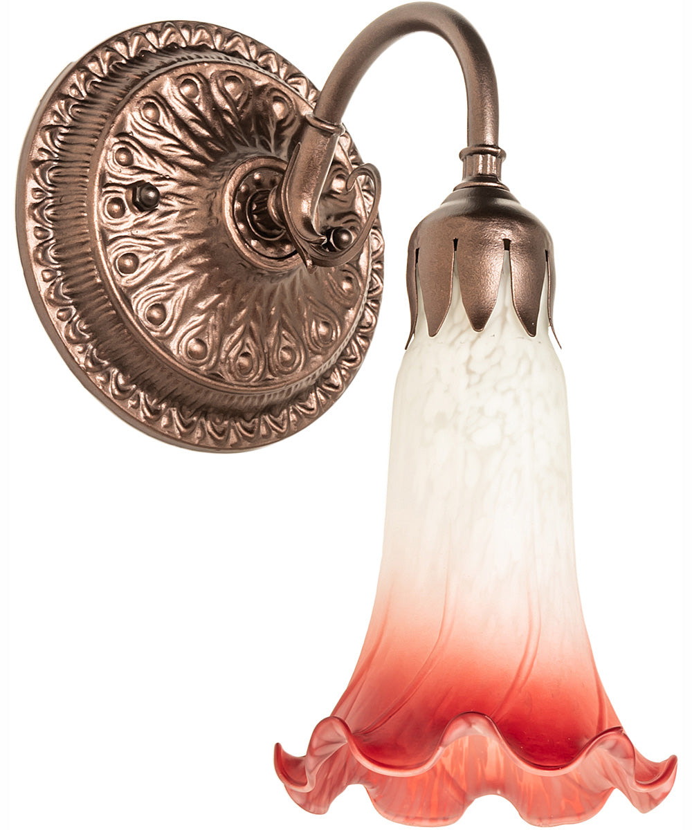 5" Wide Pink/White Pond Lily Victorian Wall Sconce