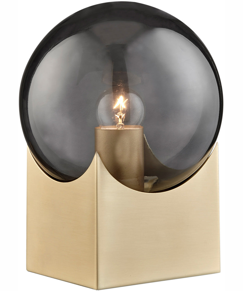 Oksena 1-Light Table Lamp Gold/Smoke Glass Shade
