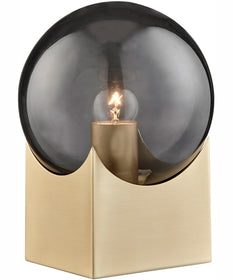 Oksena 1-Light Table Lamp Gold/Smoke Glass Shade