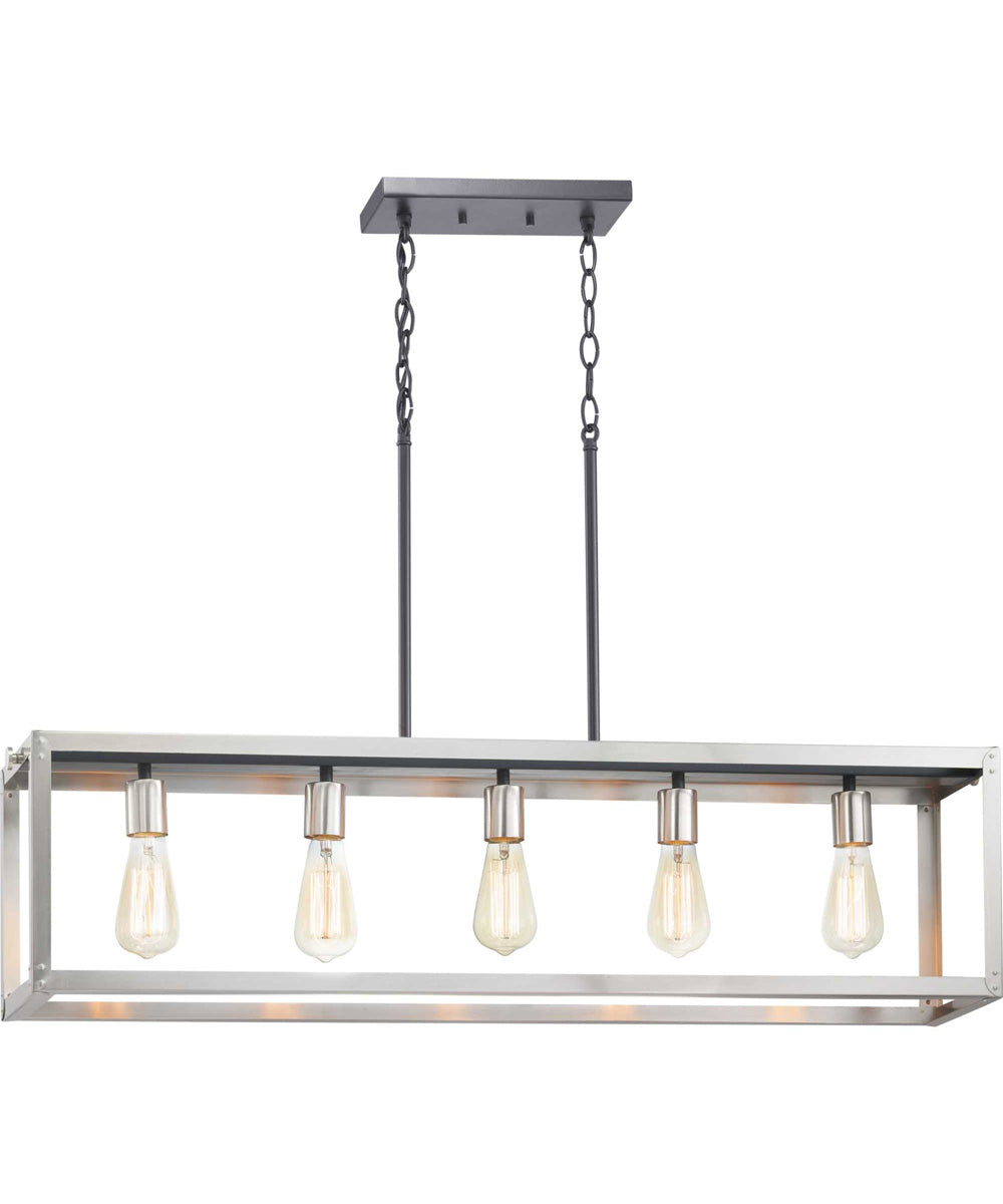 Union Square 5-Light Coastal Chandelier Light Stainless Steel