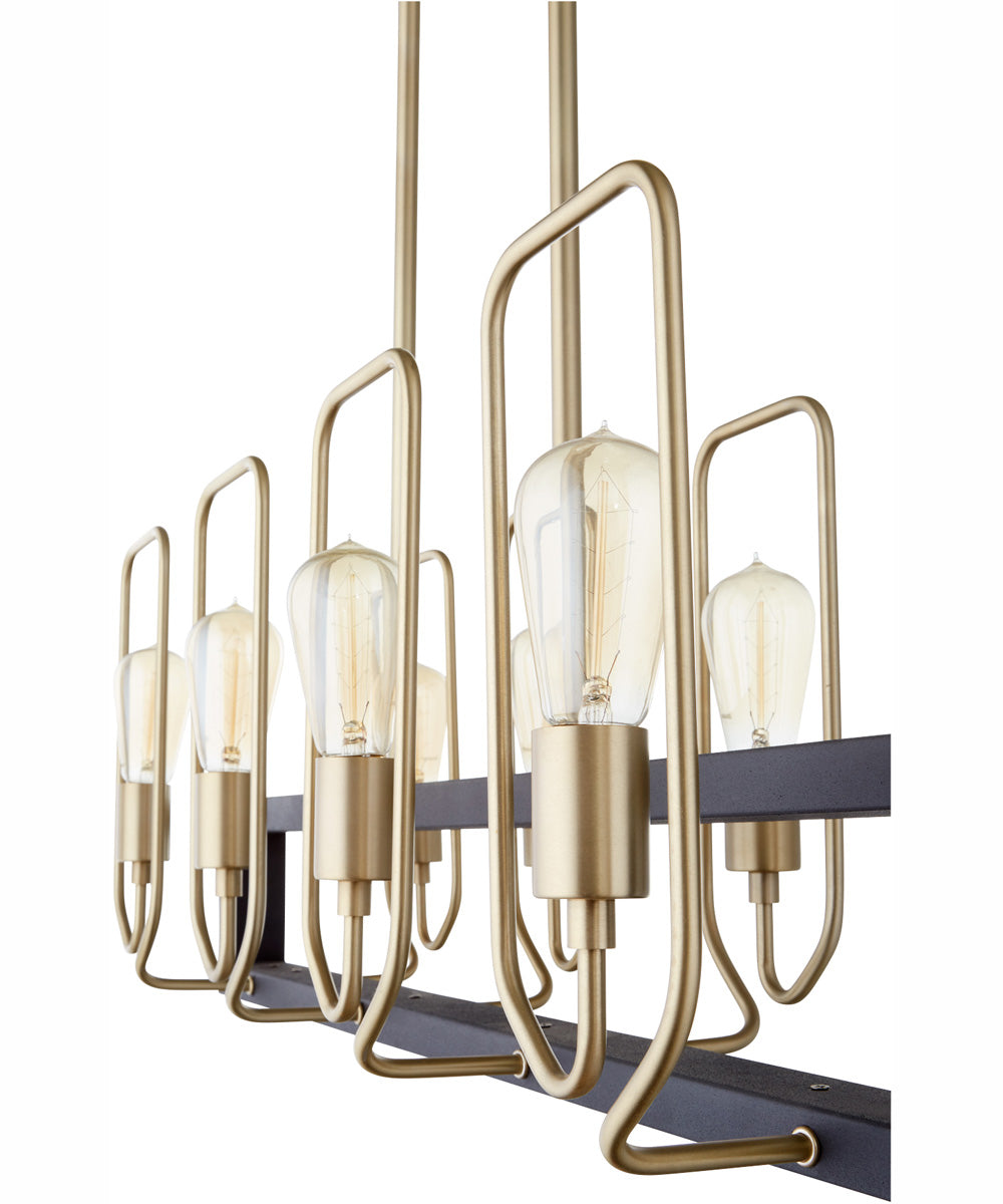 Howe 8-light Chandelier Textured Black w/ Aged Brass
