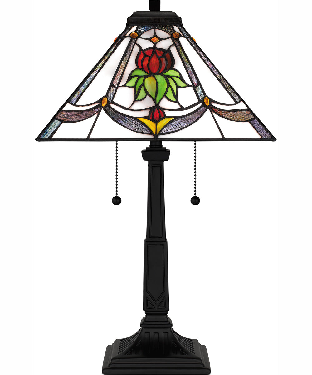 Tiffany Small 2-light Table Lamp Matte Black