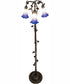 58" High Blue/White Pond Lily 3 Light Floor Lamp