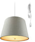 16"W 2 Light Swag Plug-In Pendant  Sand Linen with Diffuser White Cord