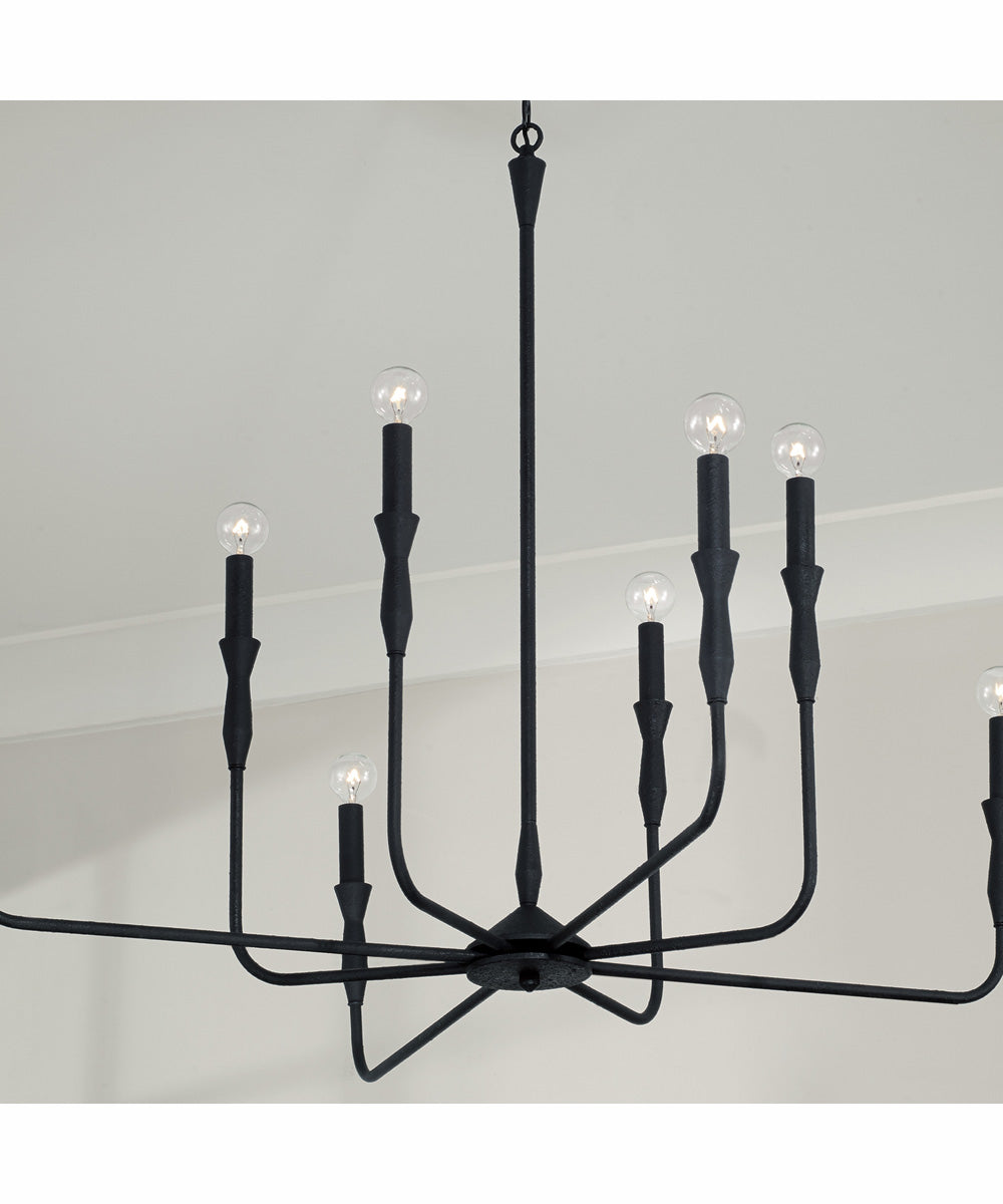 Paloma 8-Light Chandelier Textured Black