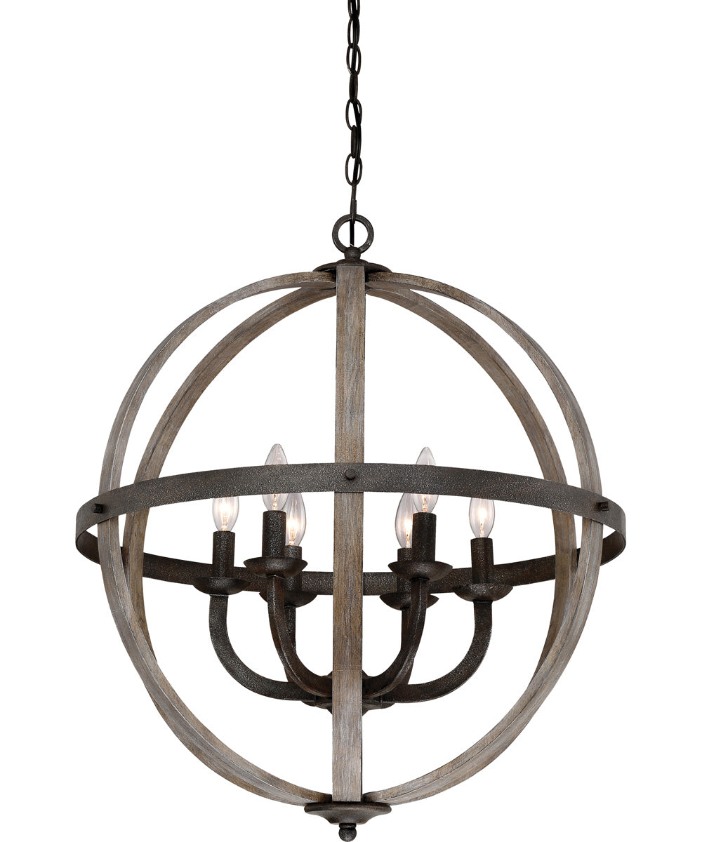 Fusion 6-light Pendant Rustic Black