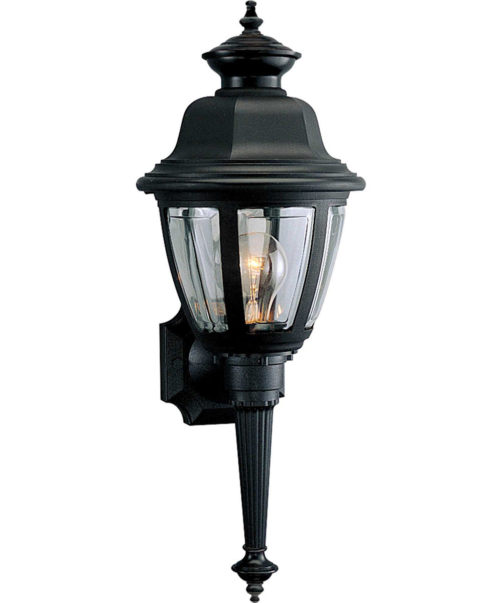 Non-Metallic Incandescent 1-Light Wall Lantern Textured Black