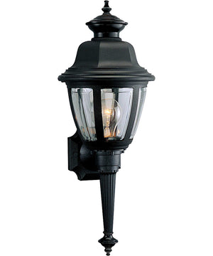 Non-Metallic Incandescent 1-Light Wall Lantern Textured Black