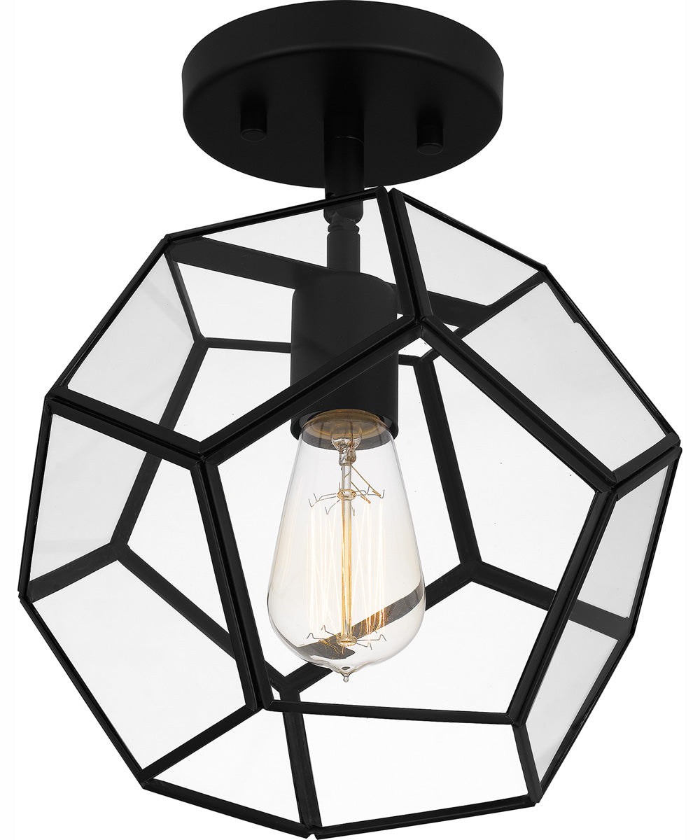 Quoizel Semi-Flush Mount Small 1-light Semi Flush Mount Matte Black