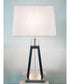 Augis 2-Light Table Lamp W/Led Night Charcoal/Linen Shade