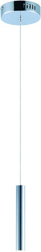 5"W Flute LED 1-Light Pendant Polished Chrome