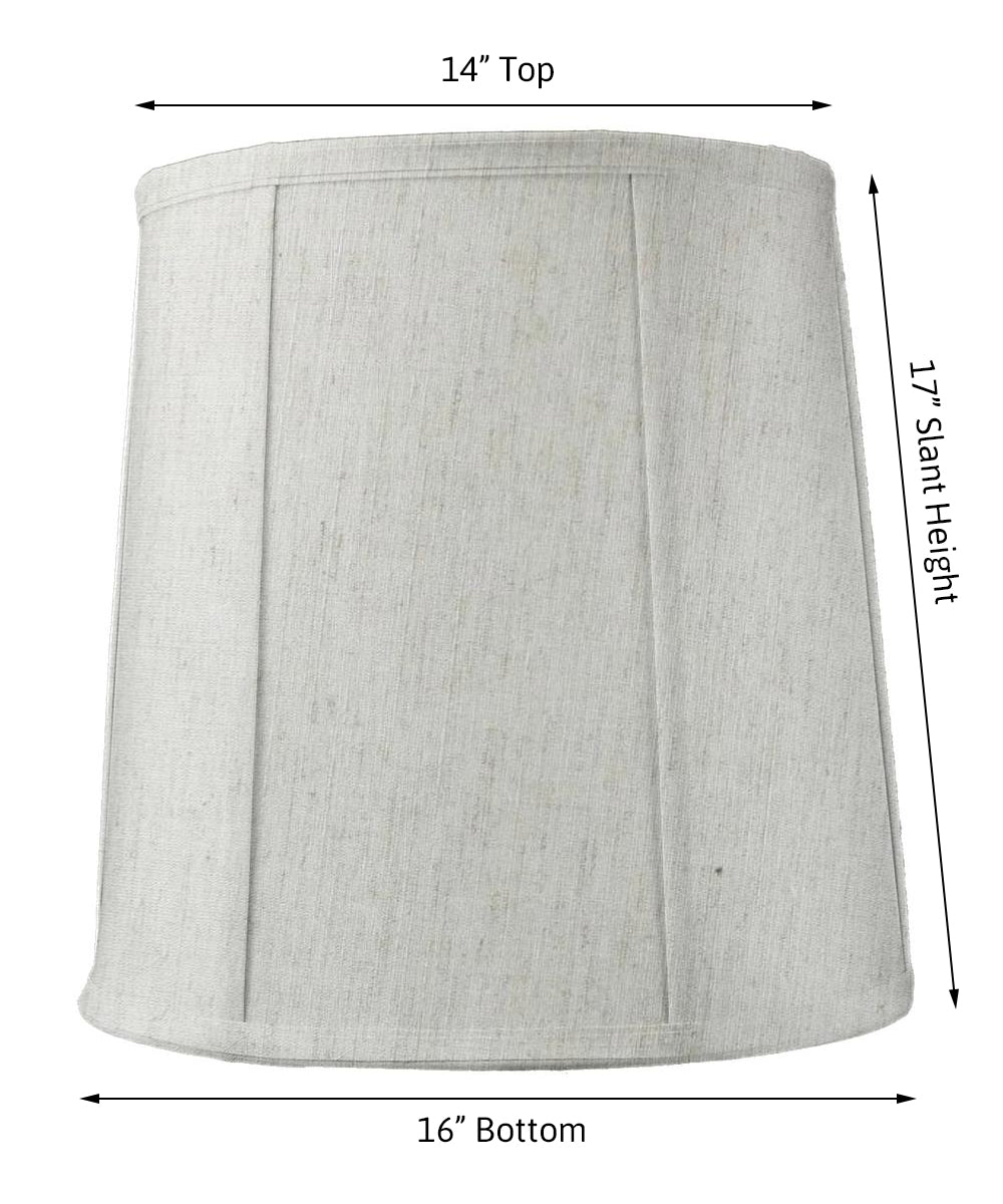 14"x16"x17" Tall Drum Lampshade Textured Oatmeal Fabric, Large Softback Cylinder for Tall Table Lamps