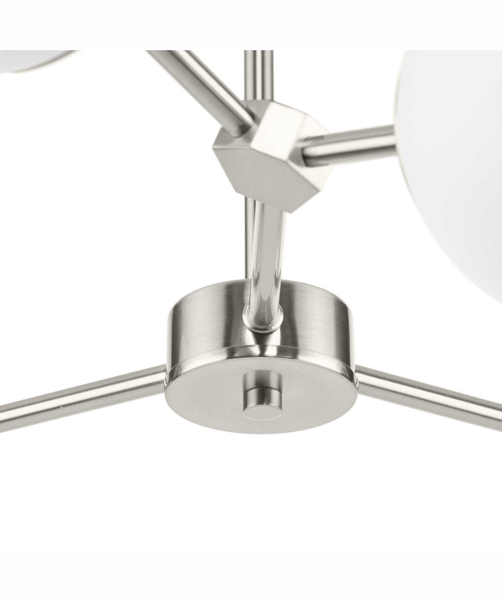 Haas 6-Light Mid-Century Modern Chandelier Brushed Nickel