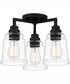 McIntire Medium 3-light Flush Mount Matte Black