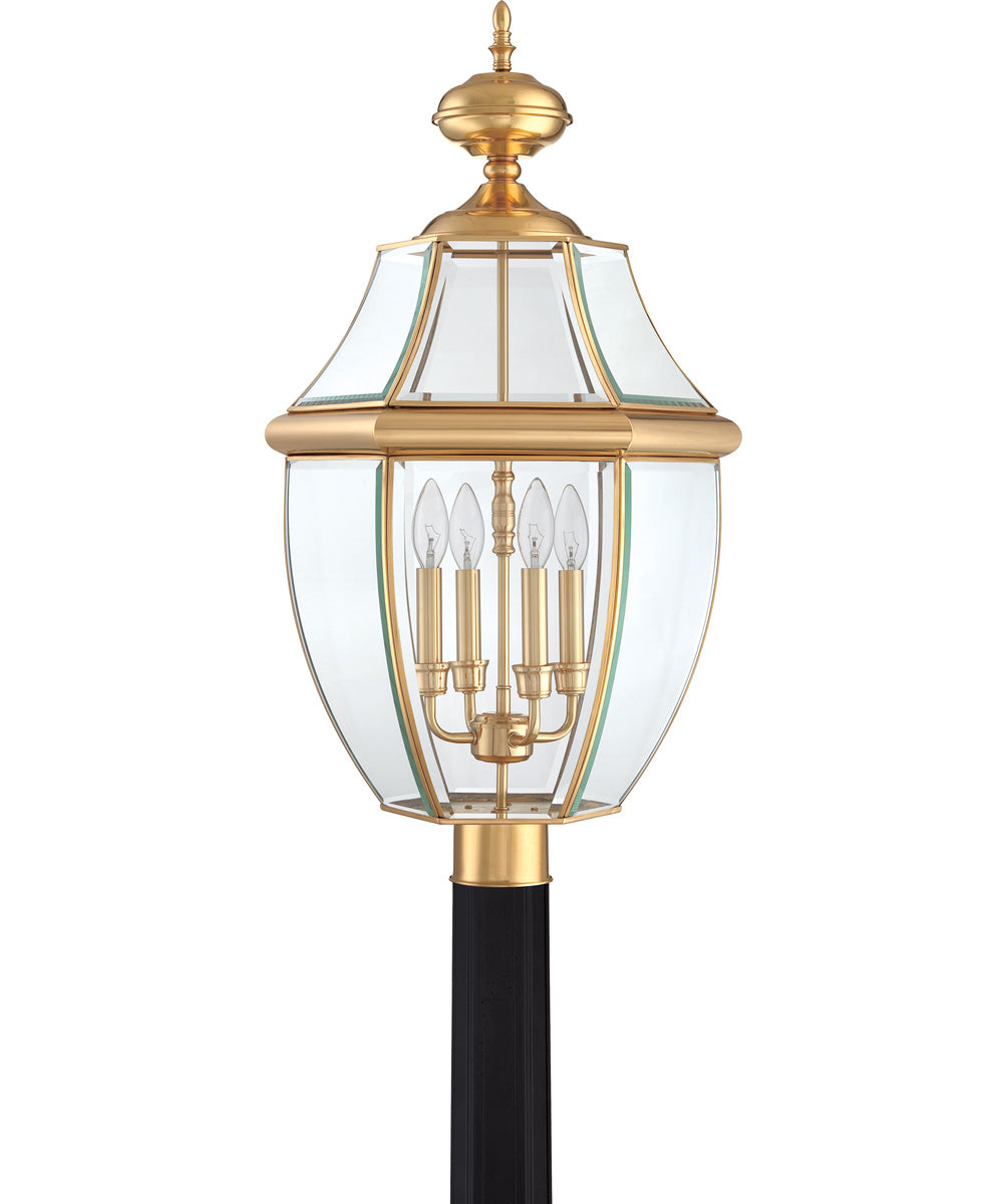 Newbury Extra Large 4-light Outdoor Post Light Polished Brass