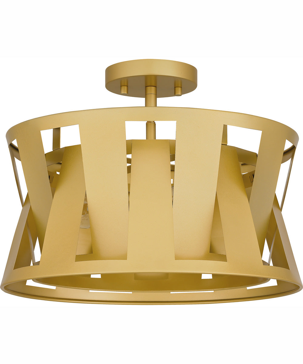 Quoizel Semi-Flush Mount Large 3-light Semi Flush Mount Soft Gold