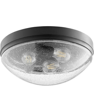 3-light Ceiling Flush Mount Noir w/ Clear/Seeded