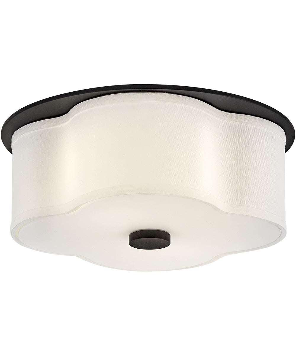 Delaney 2-Light Medium Flush Mount in Black