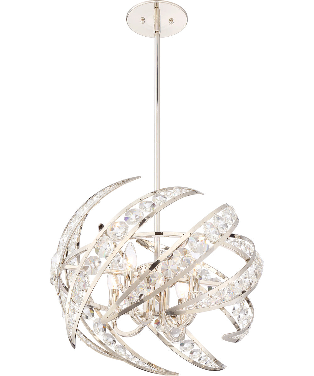 Crescent 4-light Pendant Polished Nickel