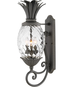 Plantation 3-Light Medium Outdoor Wall Mount Lantern in Museum Black