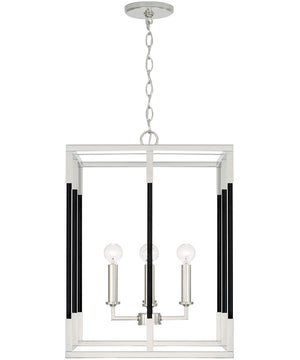 Bleeker 4-Light Foyer Polished Nickel and Black