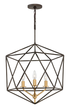 20"W Astrid 3-Light Single Tier Pendant in Metallic Matte Bronze