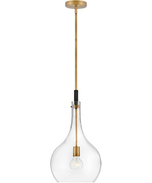 Ziggy 1-Light Medium Pendant in Heritage Brass with Clear glass