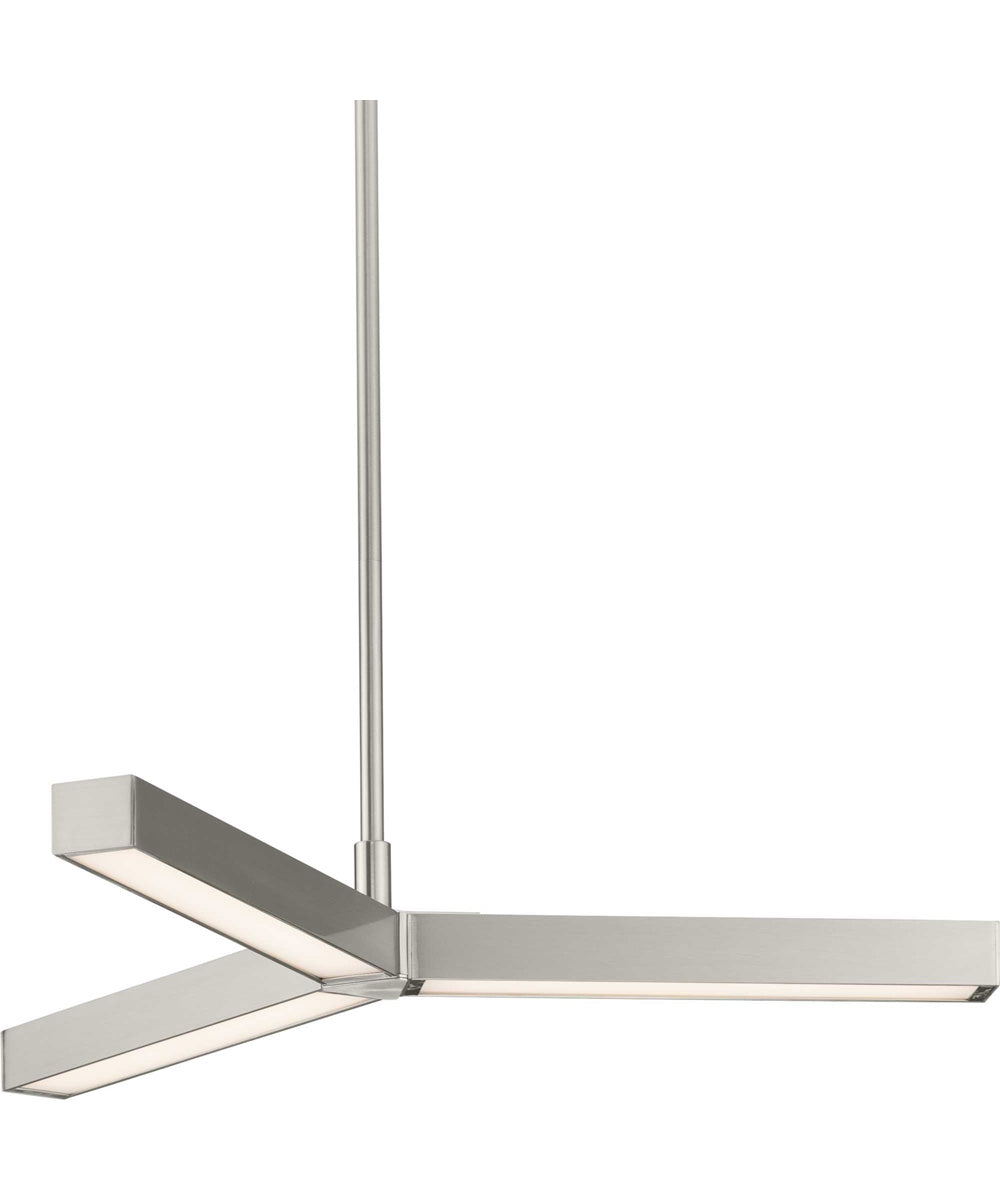 Planck LED 3-Light Modern Style Chandelier Light Brushed Nickel