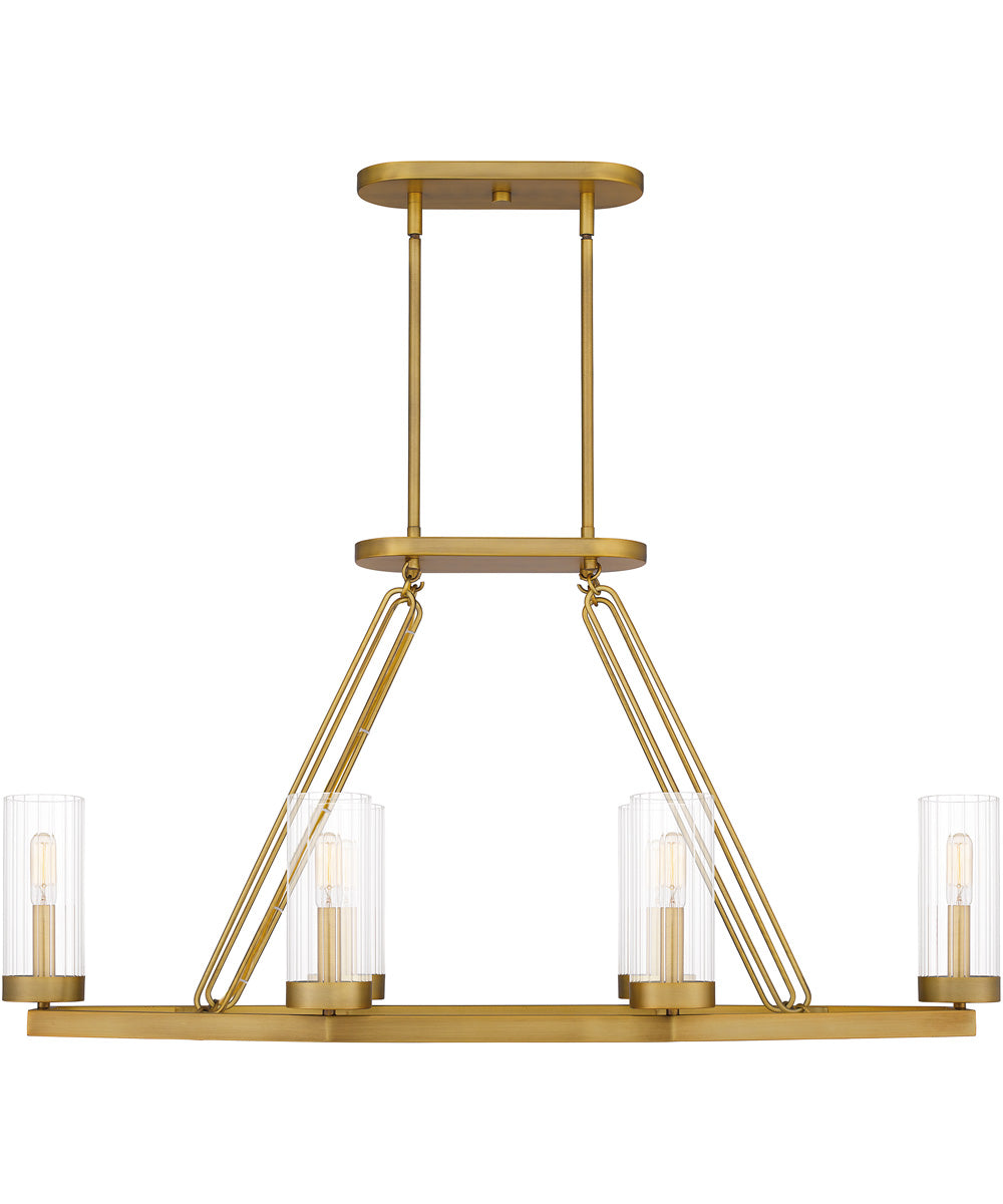 Valens 6-light Island Light Aged Brass