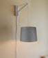 14"W MAST Plug-In Wall Mount Pendant 1 Light White Cord/Arm Granite Gray Shade