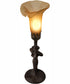 15" High Amber Tiffany Pond Lily Nouveau Lady Accent Lamp