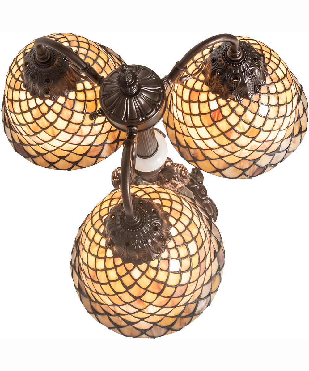 23" High Tiffany Fishscale 3 Light Table Lamp