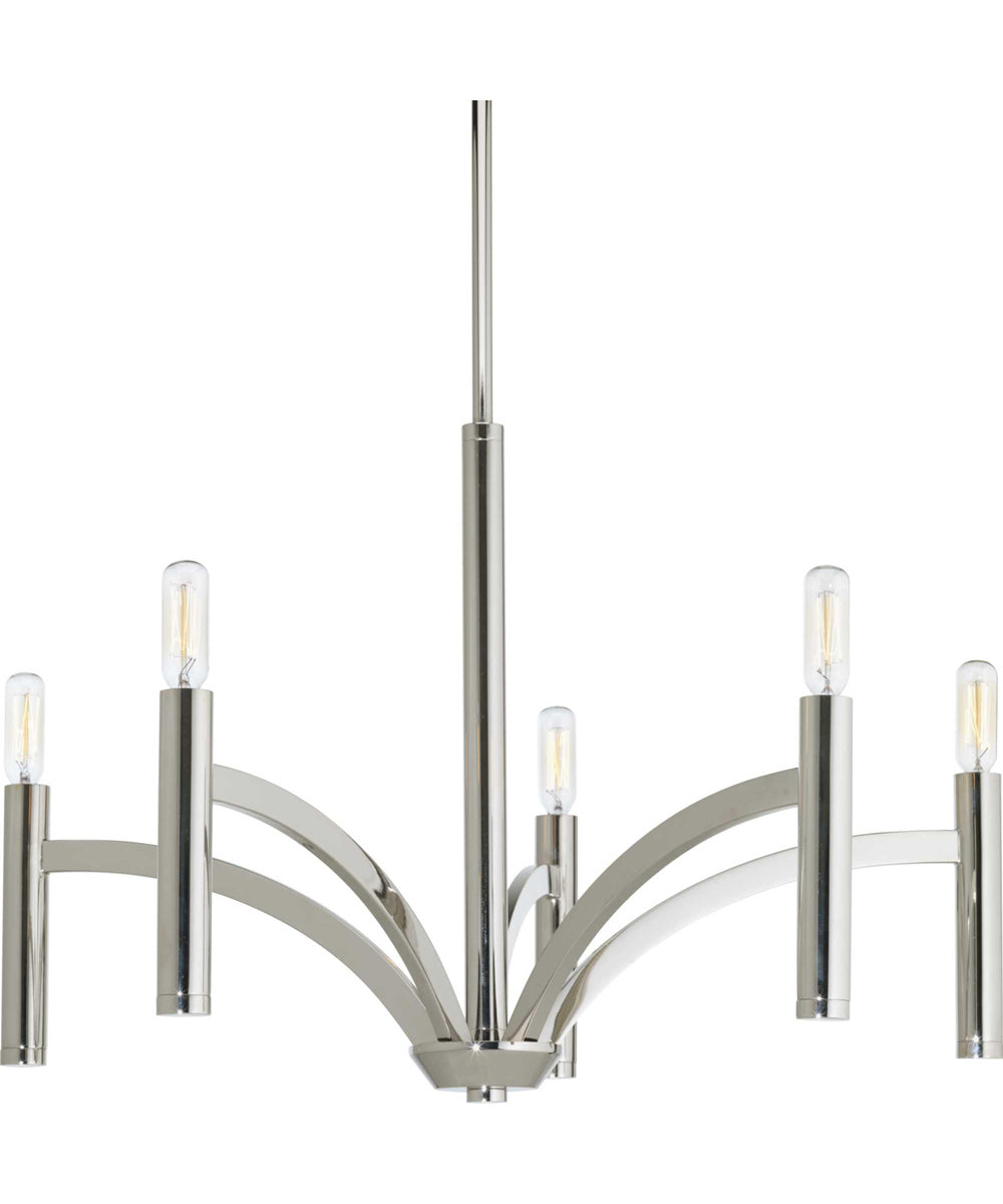 Draper 5-Light Luxe Chandelier Light Polished Nickel
