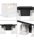 Gilmour 4-Light Modern Farmhouse Clear Glass Bath Vanity Light Matte Black