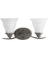 Trinity 2-Light Etched Glass Traditional Bath Vanity Light Antique Bronze