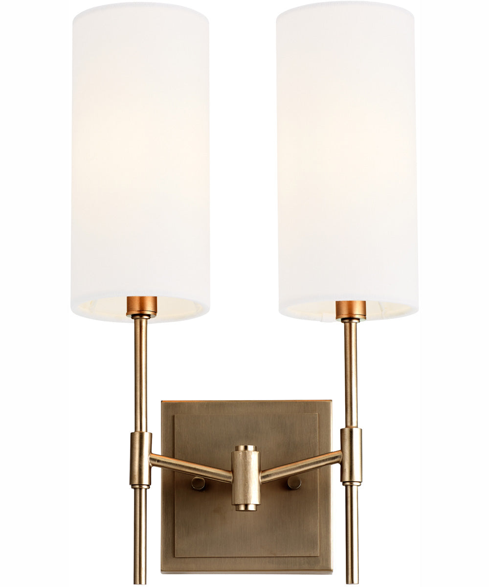 Hamilton 2-light Wall Mount Light Fixture Dark Brass