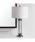 29"H 1-Light Table Lamp Metal and Glass in Light Black Nickel with a Drum Shade